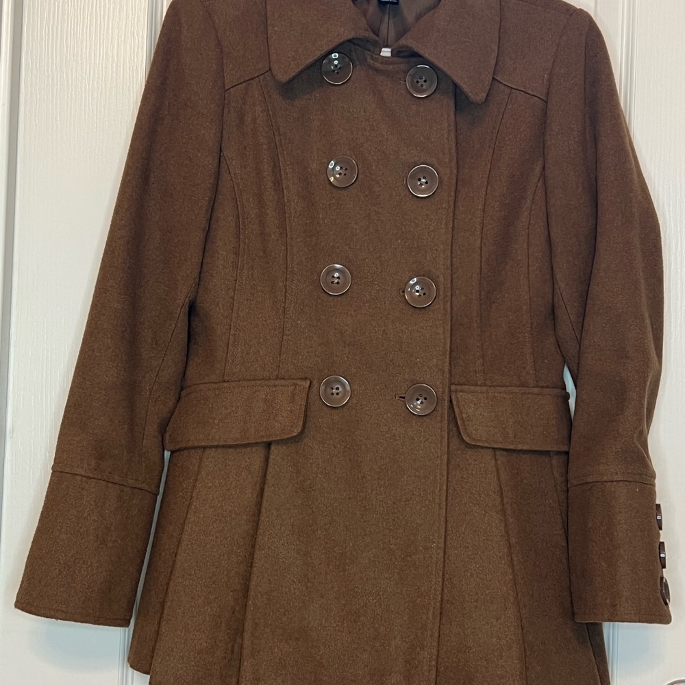 Forever 21 Brown Double-Breasted Pea Coat